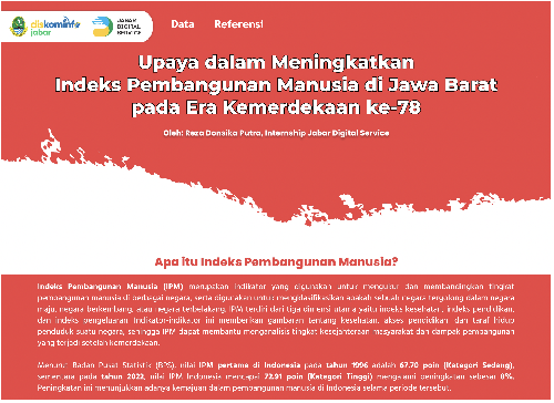 Upaya dalam Meningkatan Indeks Pembangunan Manusia di Jawa Barat pada Era Kemerdekaan ke-78